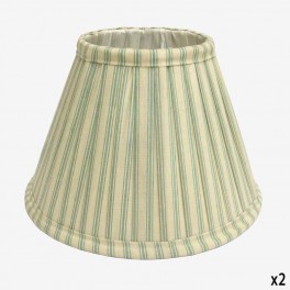 30cm GR STRIPED SILK LAMPSH COUP