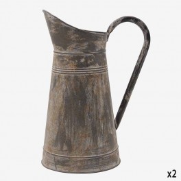 SM BROWN IRON RUSTIC PITCHER