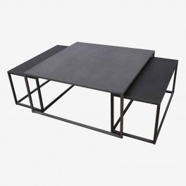 S/3 BLUING SQ TABLE  TWO BLACK M