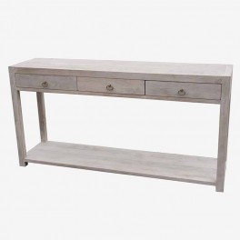 NAT WOOD CONSOLE 3 DRAWERS