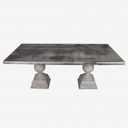 DINING TABLE WIDE LEGS METALLIZE