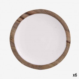 WHITE WOODEN BREAD PLATE