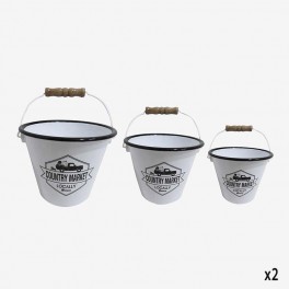 WH BUCKETS / PLANTERS WOODEN HAN