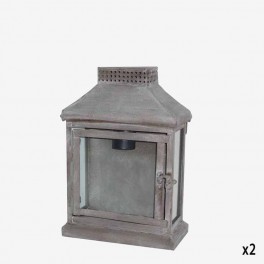 SMALL RCTG TAUPE WALL LANTERN 