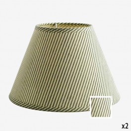 25 STRIPED GRAY COTTON LAMPSH