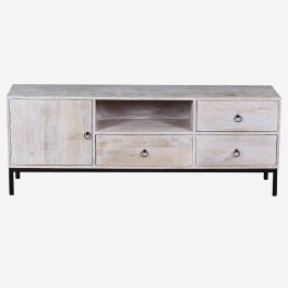 NAT WOOD CONSOLE TV 3 DRAWERS,1 