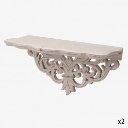 WHITE SHELF MATTE CARVED DRAWING