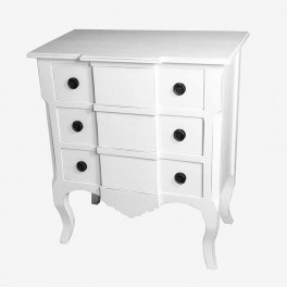 WH WOODEN CHEST OF 3 DRAWERS WIT
