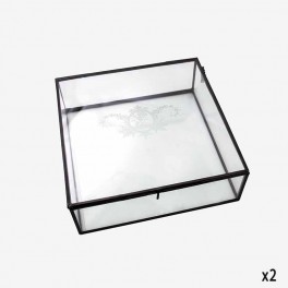 SMALL SQ BLACK GLASS BOX