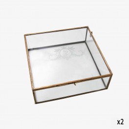 SMALL SQ GOLDEN GLASS BOX