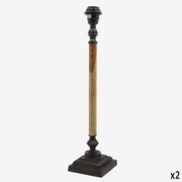 VERY TALL BLACK LAMP WOODEN TUBE