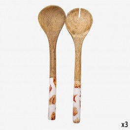 WOODEN CUTLERY RED MARINE SNAILS