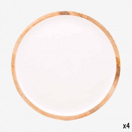 WOODEN CHARGER IN WHITE