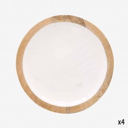 WOODEN PLATE FOR BREAD IN WHITE