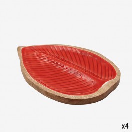 SM RED WOODEN PLATE SHAPED LIKE 