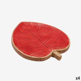 SM RED WOODEN PLATE SHAPED LIKE 