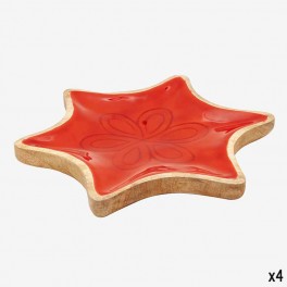 WOODEN PLATE SHAPED LIKE A RED S
