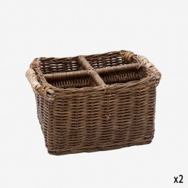 RATTAN CUTLERY STAND FOR 4 W ROP