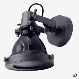 BLACK SPOTLIGHT WALL LAMP ROUND 