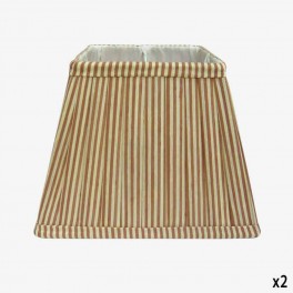 15 SQ RED STRIPED SILK LAMPSHADE
