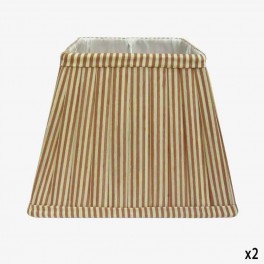 20 SQ RED STRIPED SILK LAMPSHADE