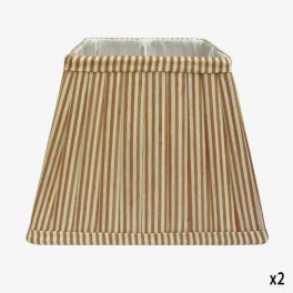 25 SQ RED STRIPED SILK LAMPSHADE