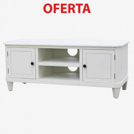 LOW WHITE TV CONSOLE 2 DOORS