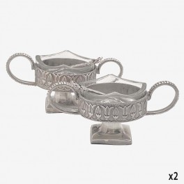S/2 SILVER SALT SHAKERS SILVER S