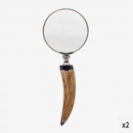 SILVER MAGNIFYING GLASS HORN IMI
