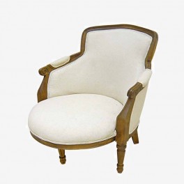 LOW UPHOLSTERED ECRU ARMCHAIR CE