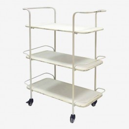 3 TIER WHITE TROLLEY WITH WHEELS